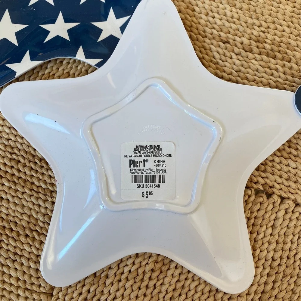 Pier 1‎ Set of 3 Americana Star-Shaped Small Plates
